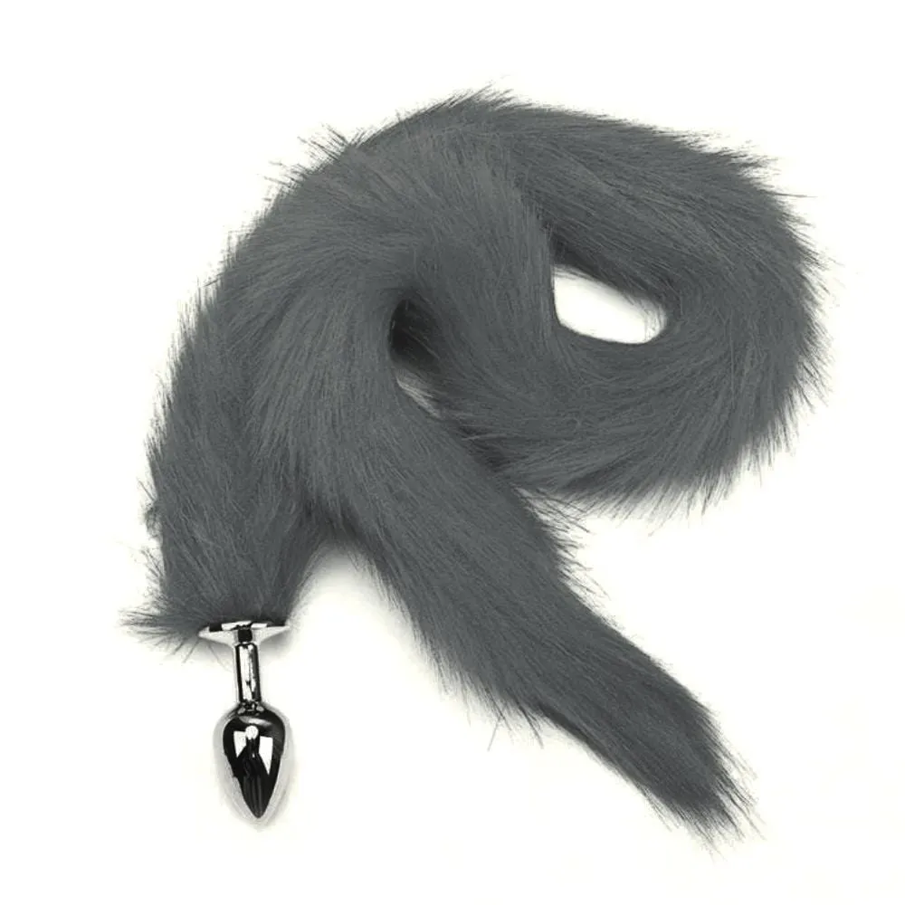 31" Tail Multi Color Fox Stainless steel Butt Plug