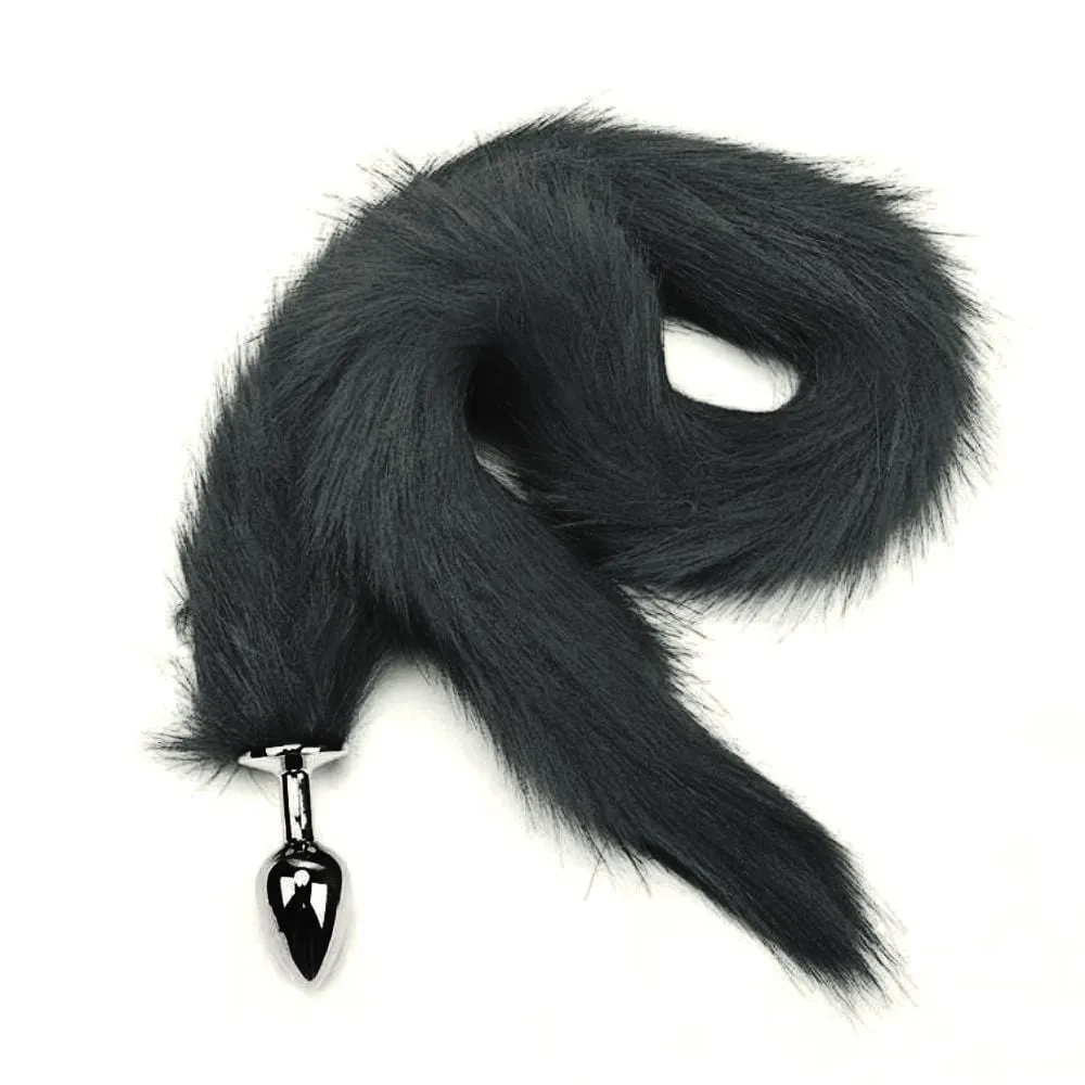 31" Tail Multi Color Fox Stainless steel Butt Plug