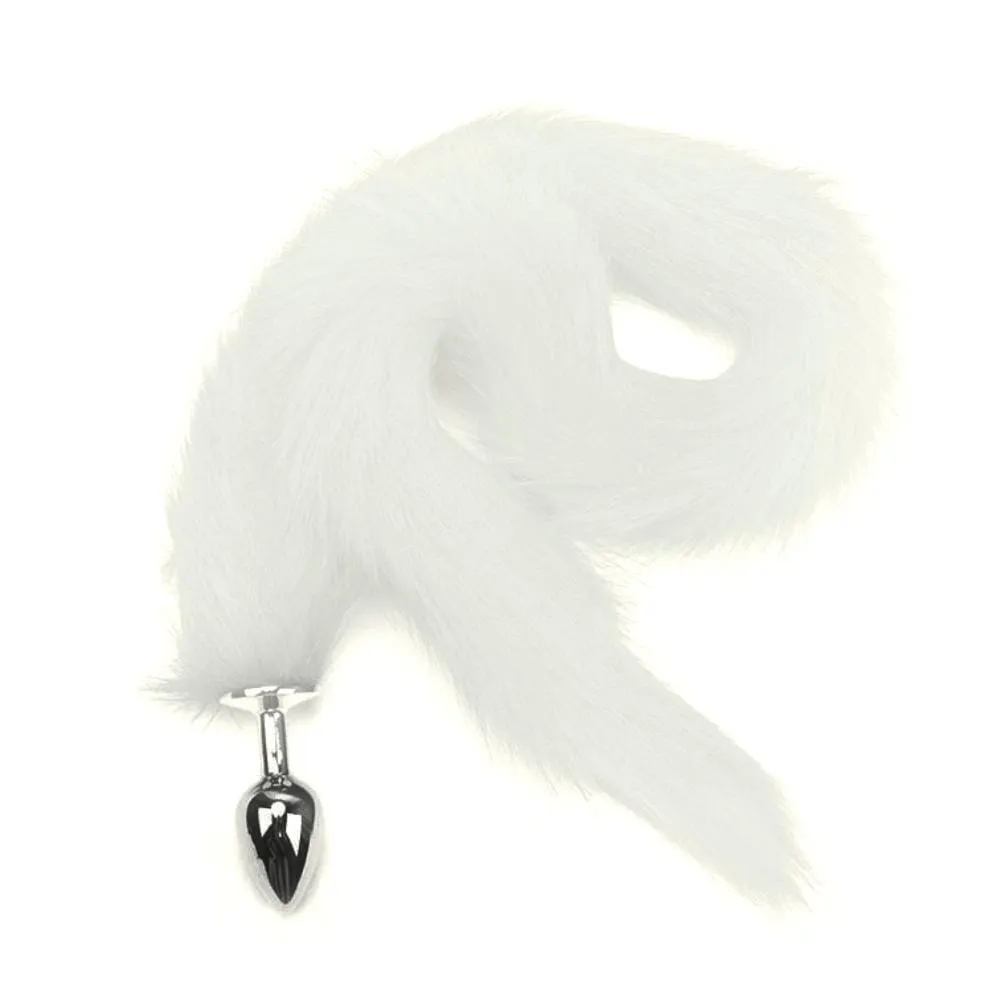 31" Tail Multi Color Fox Stainless steel Butt Plug