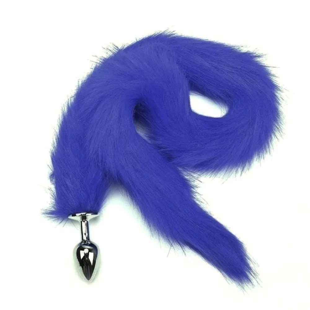 31" Tail Multi Color Fox Stainless steel Butt Plug