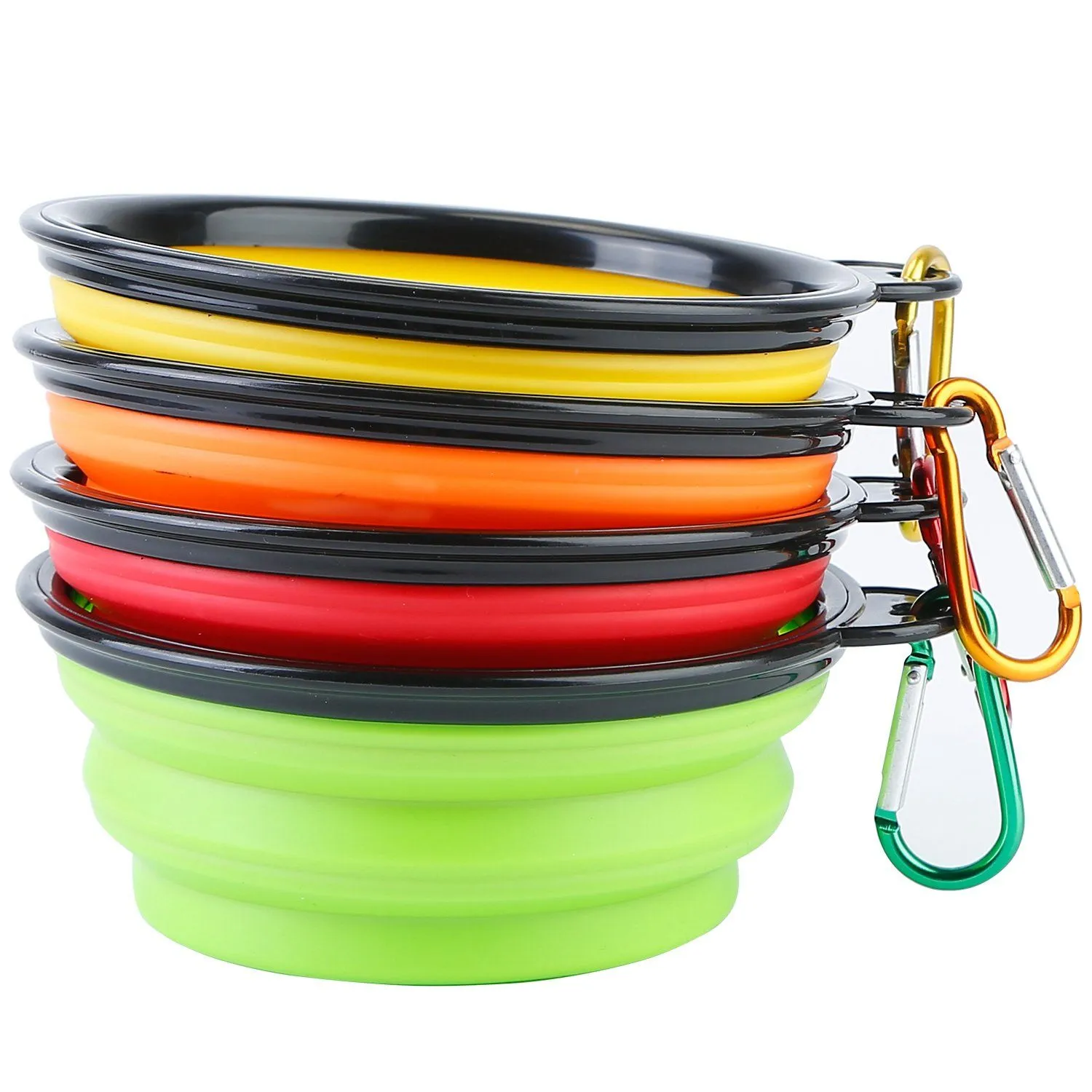 4-Pack: Silicone Collapsible Dog or Cat Food Water Bowl