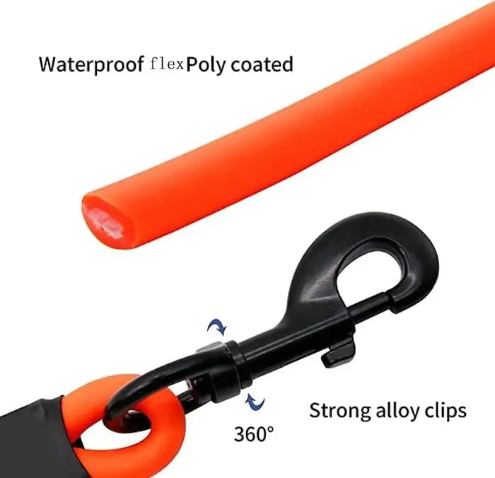 ALPHA DOG SERIES Waterproof, PVC Round Rope Pet Leash LeashCollar, Heavy Duty, Tear Resistant, Bite Proof, for Training, Beach, Yard, Play, Camping (PVC Round Rope - Blue)
