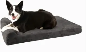 Barker Junior Orthopedic Dog Bed (Large, Charcoal)  4" Dog Beds for Small and Medium Dogs  Made with OrthoMedic Foam  Supports Joints, Boosts Quality of Life, and Better Rest  Made in USA