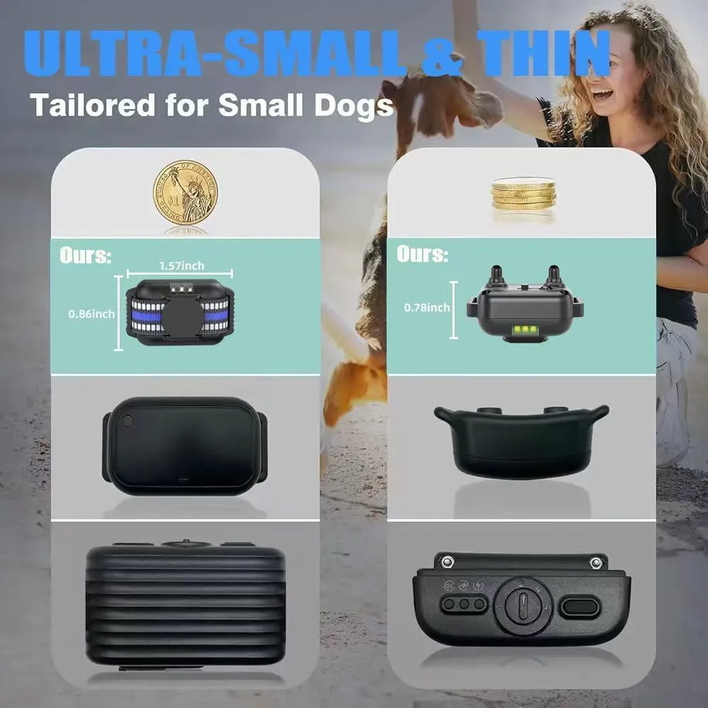 Cat Training Collar Smallest Cat Bark Collar with Remote Electric Cats Shock Collar with Shock, Vibration, Beep 3 Modes to Stop Meowing, Waterproof, Rechargeable, 2000ft Range,Black