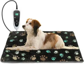 Dog Heating Pad, 2818 in Heated Dog BedWaterproof Outer Skin and Smart Thermostat Switch, Adjustable Heated Cat Bed, Adding Wire Rope Wires Cat Warming Pad with Plush Fabric Cover