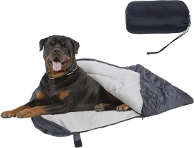 Dog Sleeping Bag, Waterproof Travel Warm Portable Dog Bed with Storage Bag for Indoor Outdoor Warm Camping Hiking Backpacking(Grey)