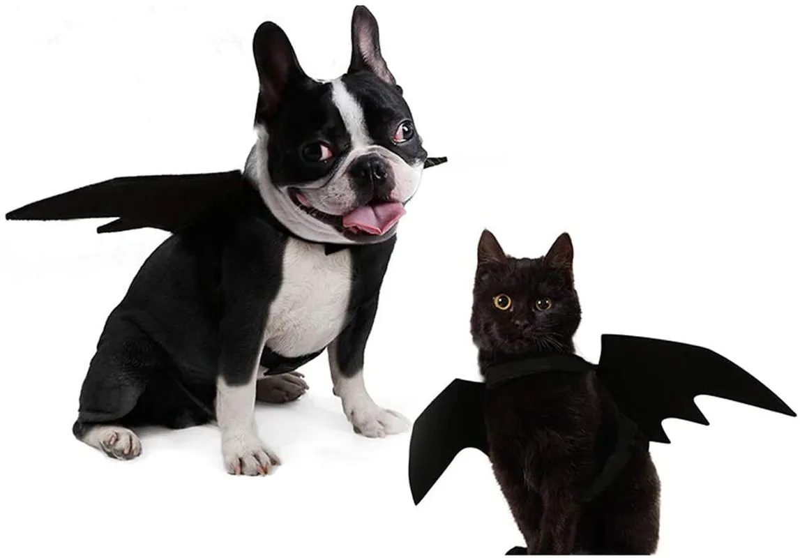 Ehdching Cat Costume Halloween Pet Bat Wings Cat Dog Bat Costume