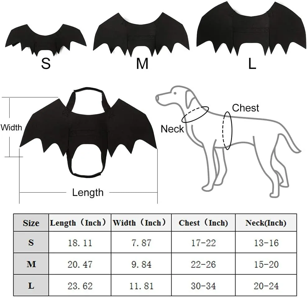 Ehdching Cat Costume Halloween Pet Bat Wings Cat Dog Bat Costume