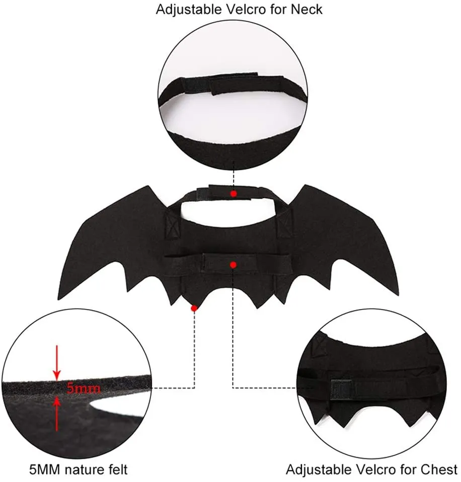 Ehdching Cat Costume Halloween Pet Bat Wings Cat Dog Bat Costume
