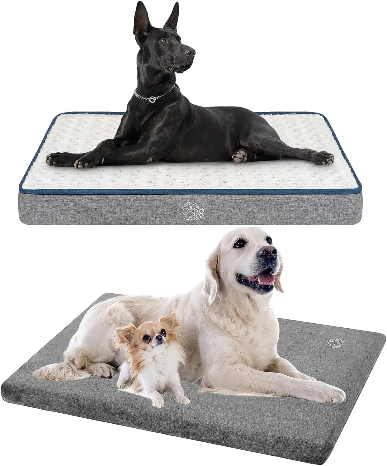 EMPSIGN Reversible Cool and Warm Dog Bed for 48" Crate, Pet Beds with Washable and Removable Cover, Dog Crate Bed Sleeping Mats, Grey