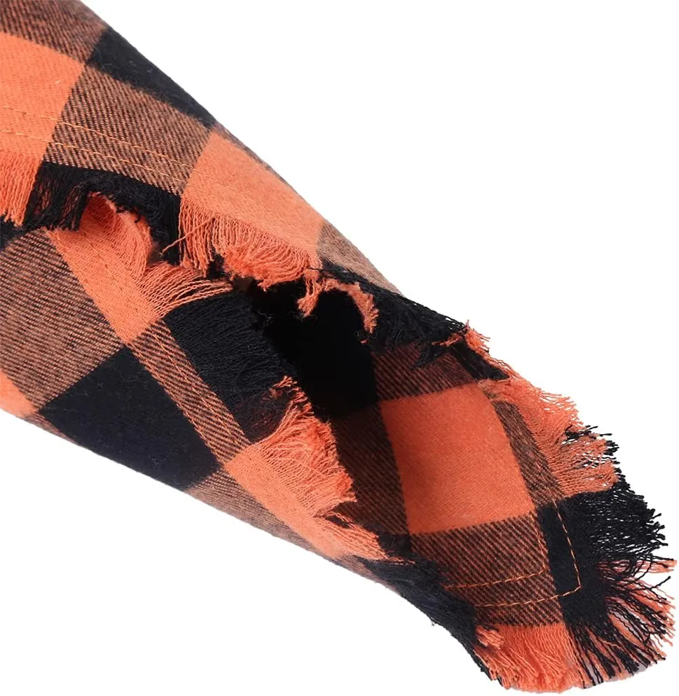 Fall Dog Bandana Autumn Thanksgiving Plaid Reversible Triangle Bibs Scarf Accessories for Dogs Pets