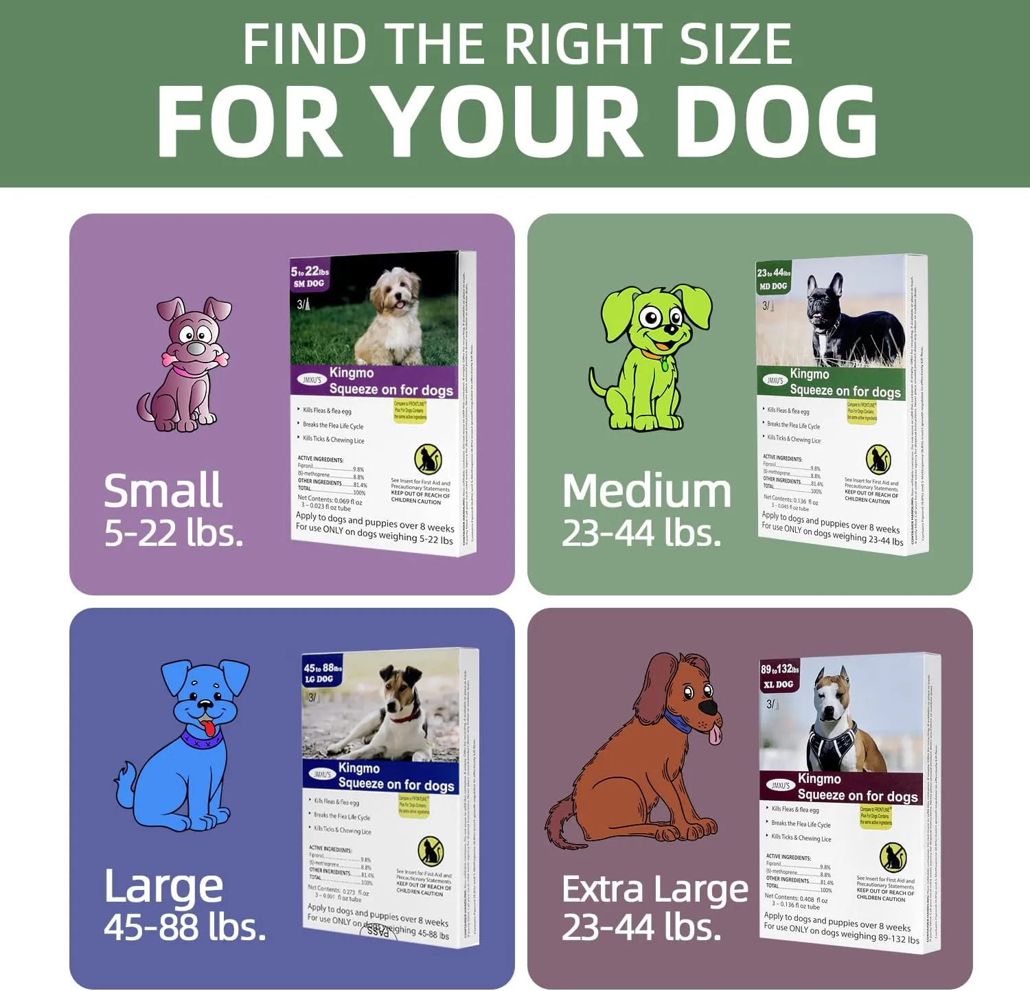 Flea and Tick Prevention for Dogs, Dogs Flea & Tick Treatment with Fipronil, Long-Lasting & Fast-Acting Topical Flea & Tick Control Drops (3 Doses, 5-22lbs)