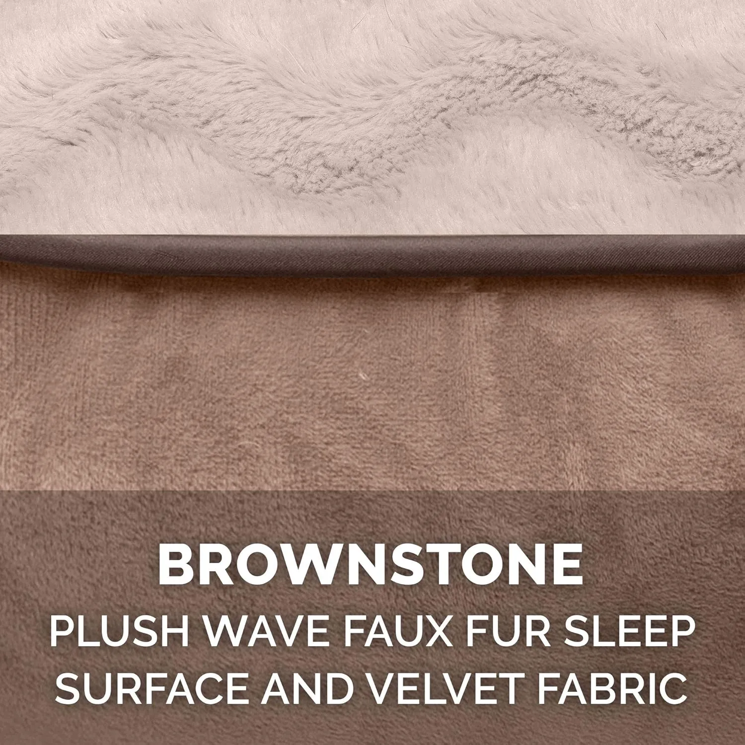 Furhaven Memory Foam Dog Bed for Large Dogs w/ Removable Bolsters & Washable Cover, For Dogs Up to 125 lbs - Plush & Velvet Waves Perfect Comfort Sofa - Brownstone, Jumbo Plus/XXL