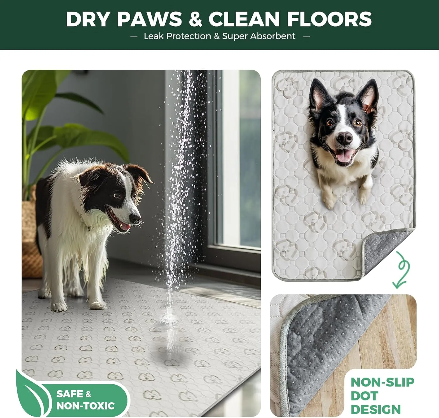 FXW Washable Pee Pads for Dogs, Puppy Pads with Super Absorbent, Specifically Designed for FXW Rollick/Homeplus 32/40/45inch 8 Panels Dog Playpen, Square, 70.9" x 70.9", 1 Pack