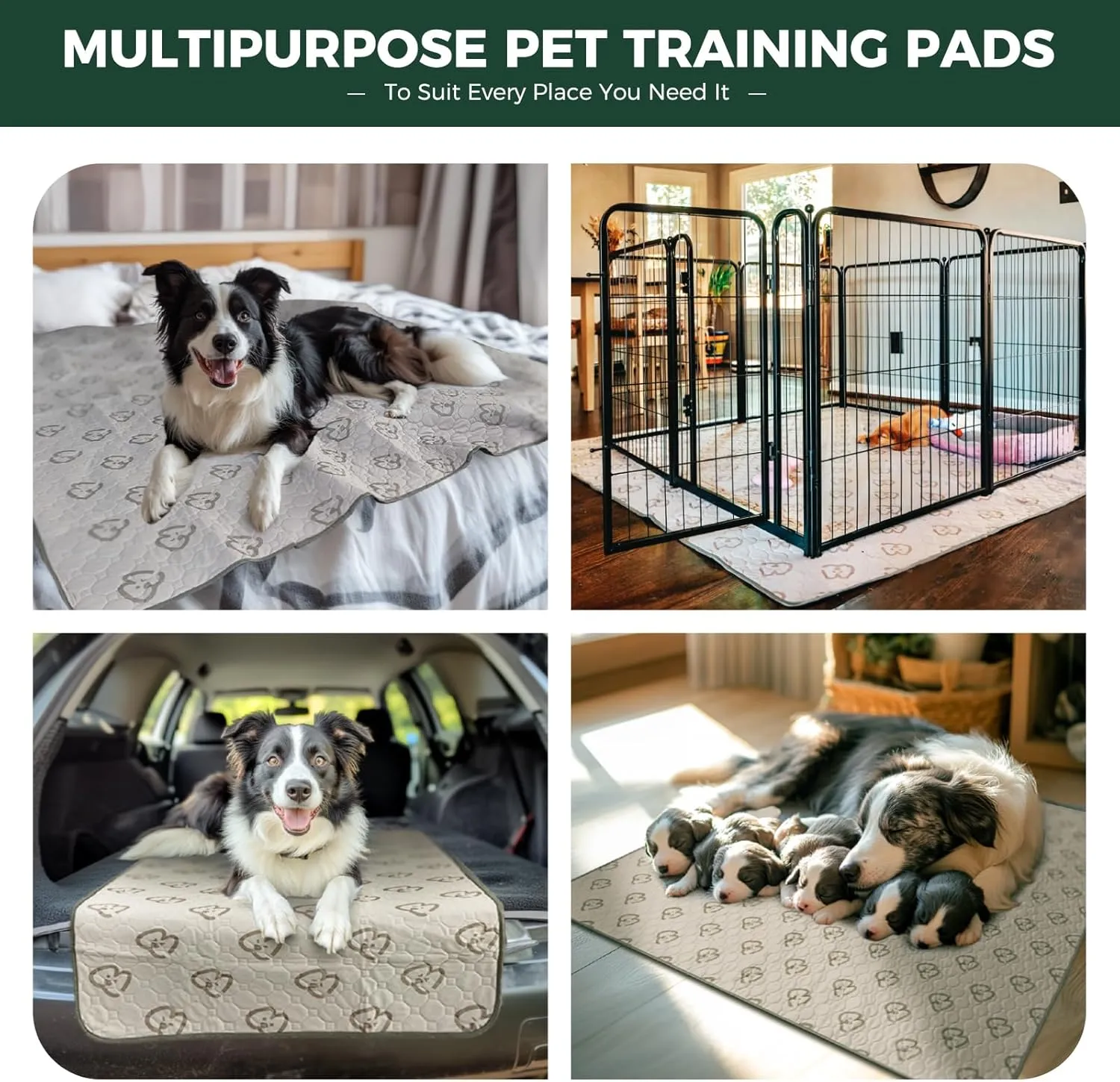 FXW Washable Pee Pads for Dogs, Puppy Pads with Super Absorbent, Specifically Designed for FXW Rollick/Homeplus 32/40/45inch 8 Panels Dog Playpen, Square, 70.9" x 70.9", 1 Pack