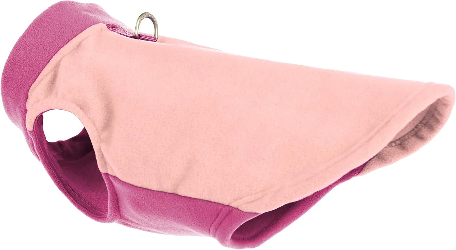 Gooby Half Stretch Fleece Vest Sweater - Peach, Medium - Warm Pullover Jacket With D-Ring Leash - Winter Small Dog Coat - Cold Weather Clothes for Small Dogs Boy or Girl