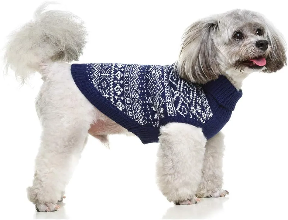 HOMIMP Dog Sweater Argyle - Warm Sweater Winter Clothes Puppy Soft Coat, Ugly Dog Sweater for Small Medium and Large Dogs, Pet Clothing Boy Girl