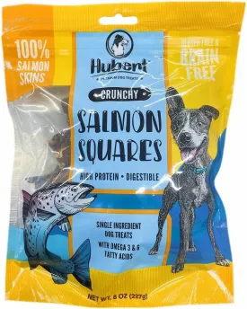Hubert Pet Premium Salmon Skin Crisps - Single Ingredient Gourmet Dog Treats, 8 oz Resealable Bag