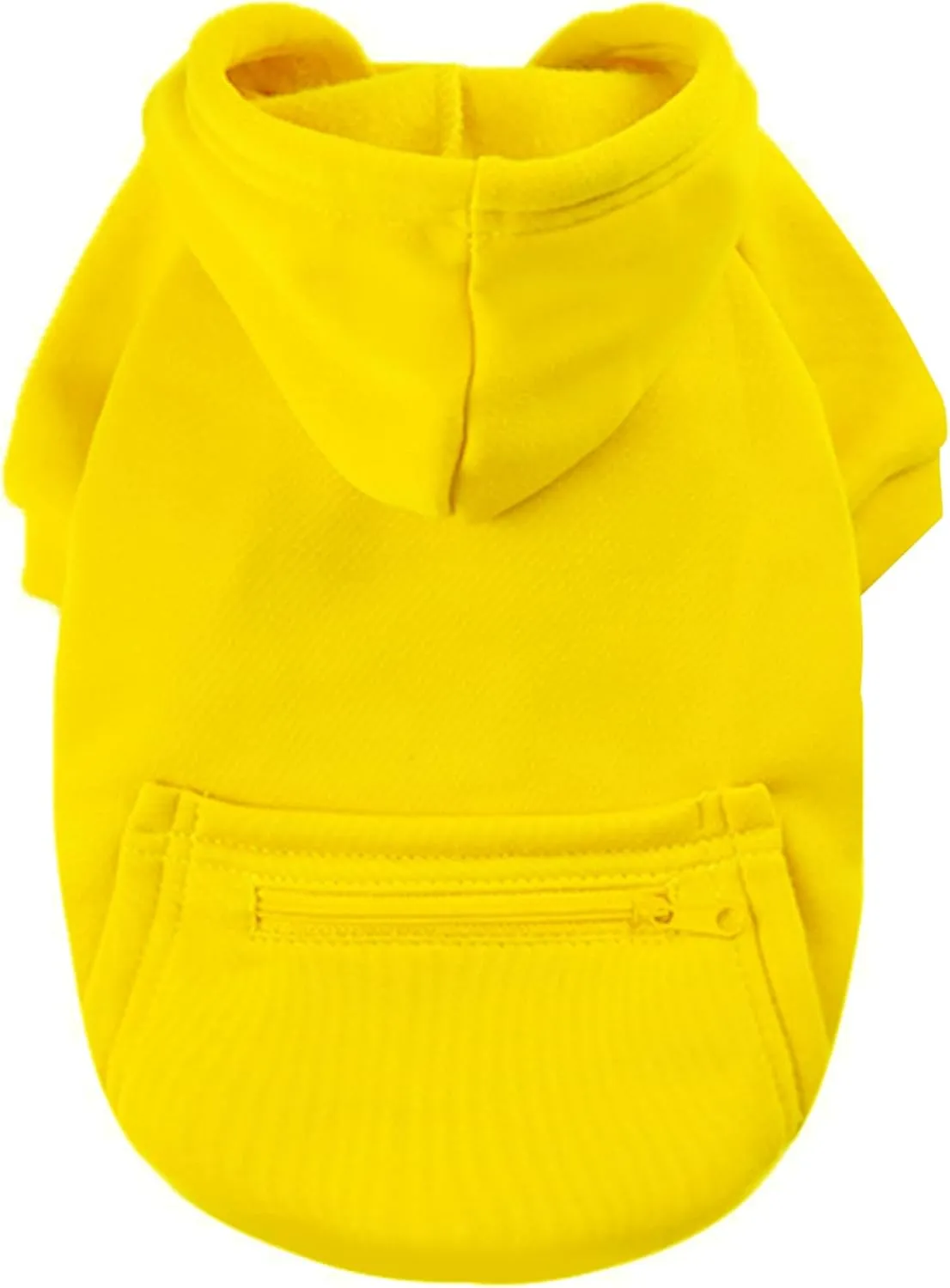 Jecikelon Winter Dog Hoodie Sweatshirts with Pockets Warm Clothes for Small Dogs Chihuahua Coat Puppy Custume Clothing (X-Small, Y02-Yellow)