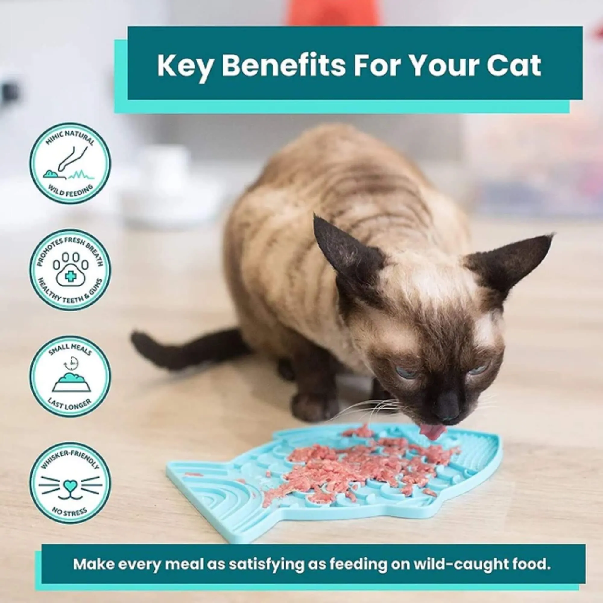 LickiMat Classic Soother Cat Slow Feeder Boredom Buster
