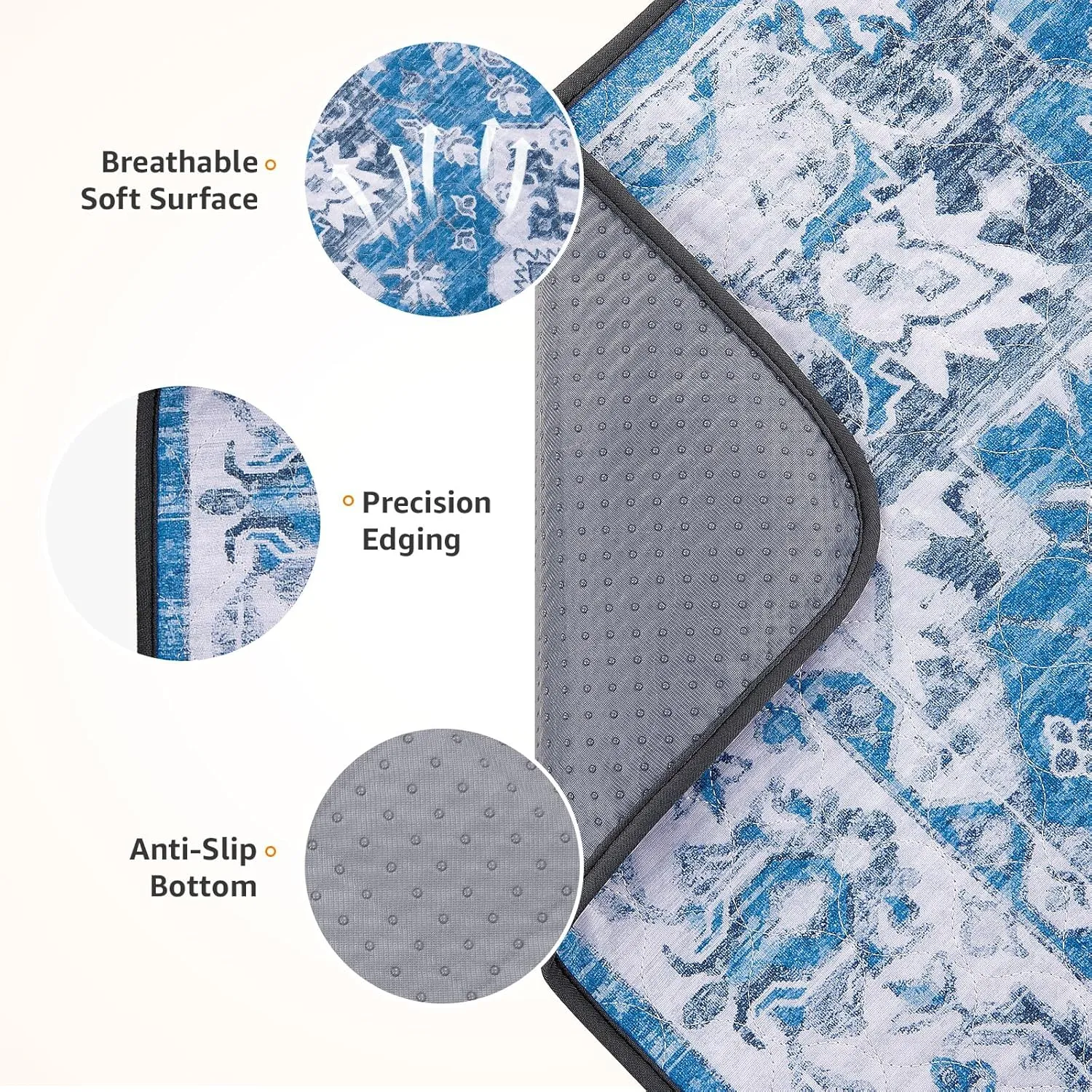 LOOBANI Washable Pee Pads for Dogs, 2 Pack Super Absorbent Reusable Puppy Pads Leakproof Dog Traning Pads, Waterproof Non-Slip Whelping Pad for Floor, Playpen, Crate, Couch-36 x36 (Blue)