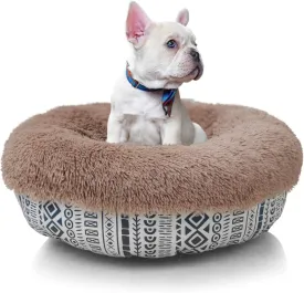 Modern Dog Beds for Small Dogs 19 inches Anxiety and Calming Theme Style Washable Fluffy and Plush Puppy Beds for Dogs Fits up to 15 lbs Pets Beds for Small Dog.