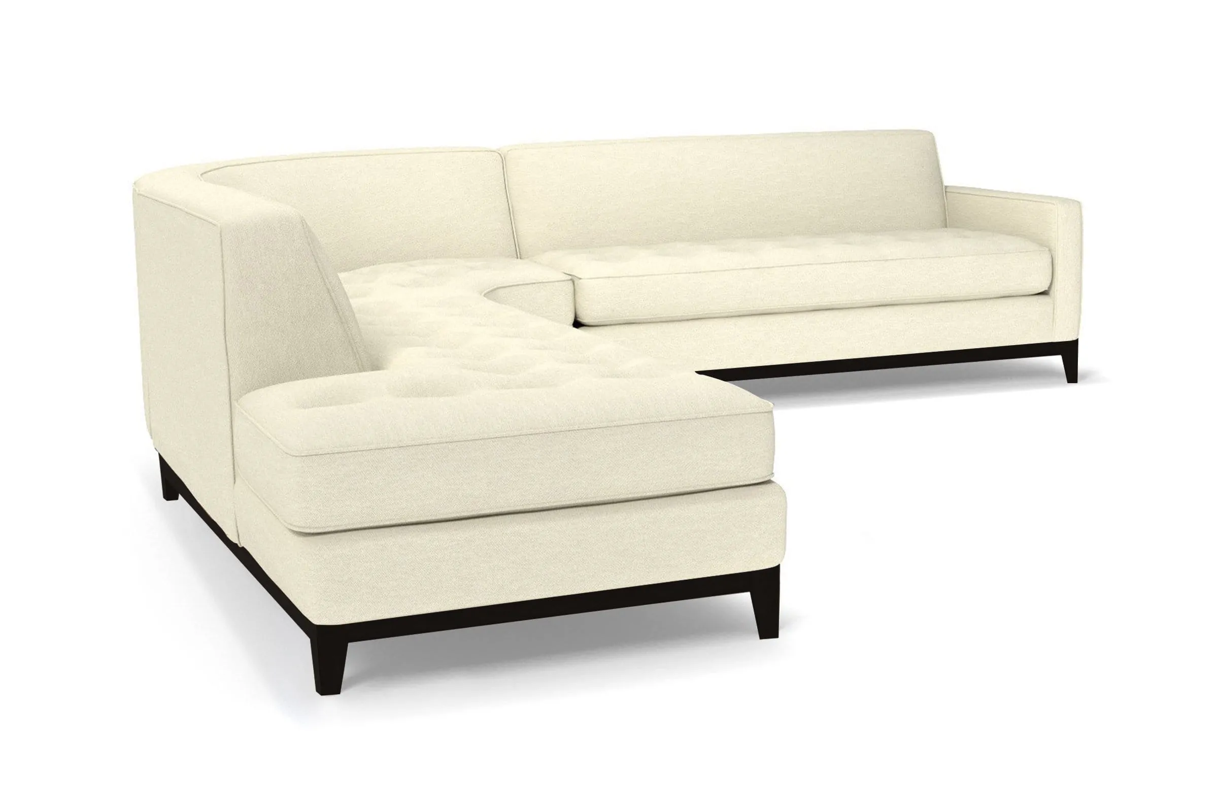 Monroe Drive 3pc Sleeper Sectional :: Leg Finish: Espresso / Configuration: LAF - Chaise on the Left / Sleeper Option: Deluxe Innerspring Mattress