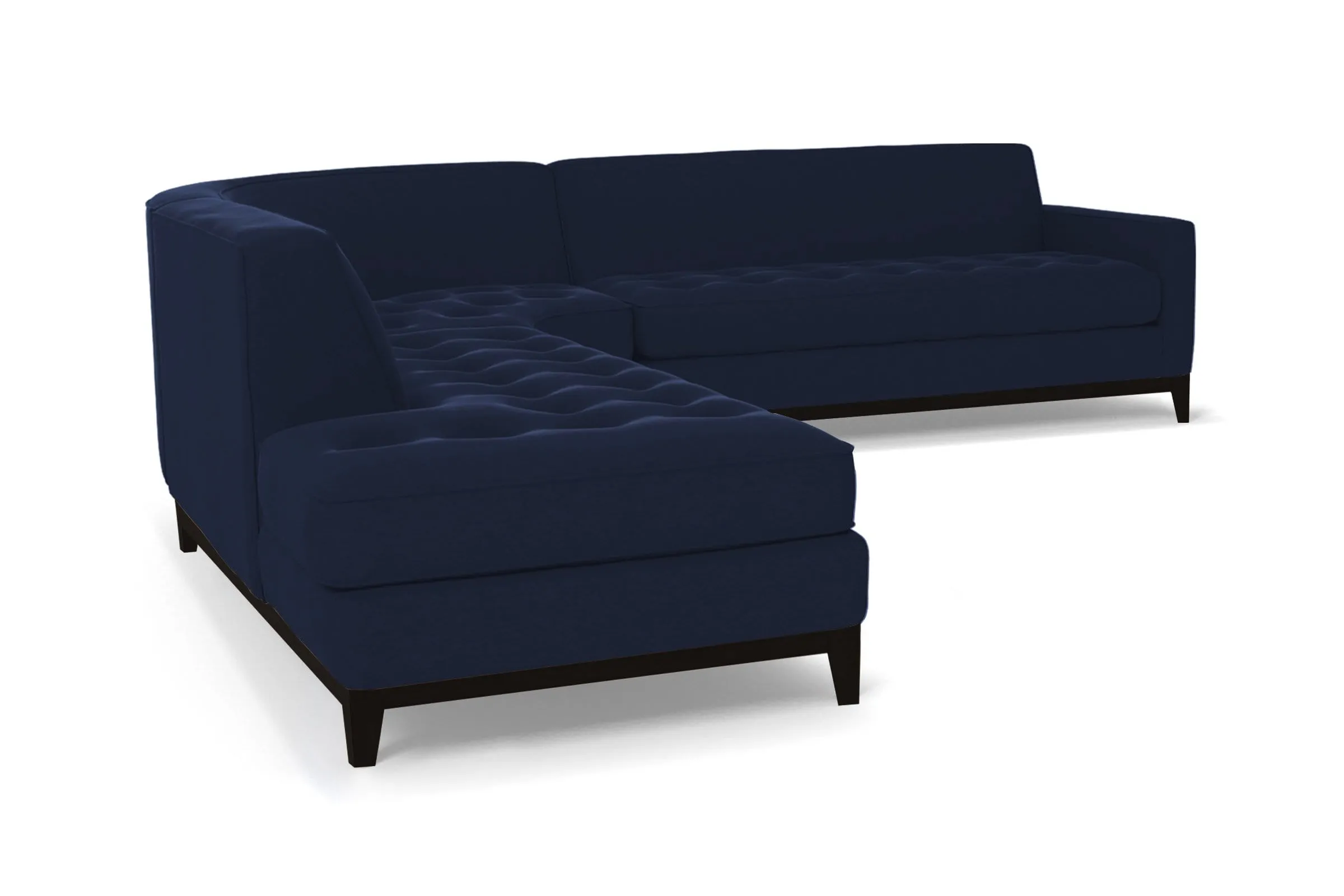 Monroe Drive 3pc Sleeper Sectional :: Leg Finish: Espresso / Configuration: LAF - Chaise on the Left / Sleeper Option: Deluxe Innerspring Mattress