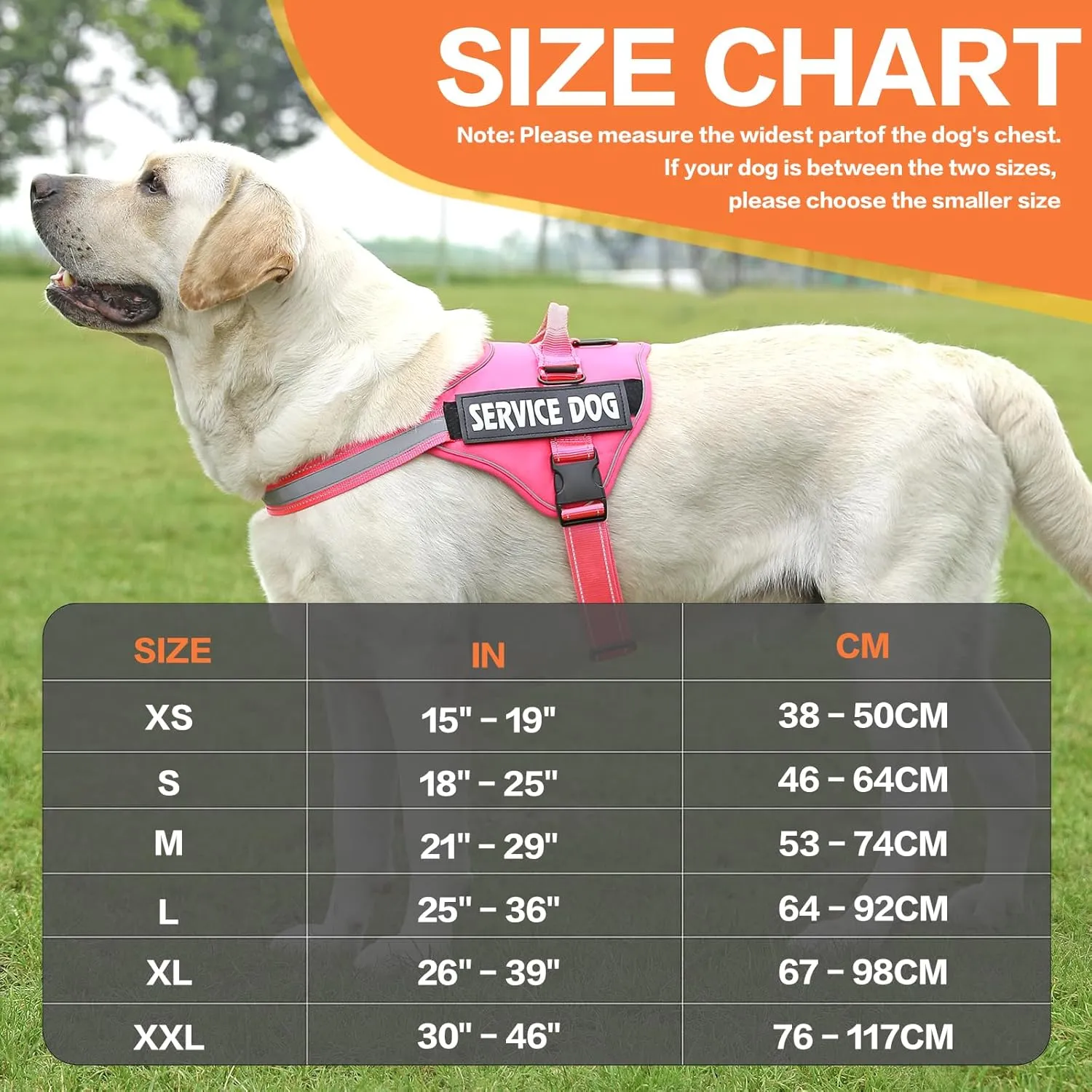 MUMUPET Service Dog Harness with 3M Reflective Safety, Easy Adjust & No-Pull Design - Breathable Nylon Handle for Small/Medium/Large Dogs