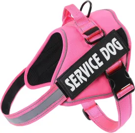MUMUPET Service Dog Harness with 3M Reflective Safety, Easy Adjust & No-Pull Design - Breathable Nylon Handle for Small/Medium/Large Dogs