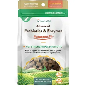 NaturVet Scoopables Advanced Probiotics & Enzymes Plus Vet Strength PB6 Probiotic for Dogs, 11-oz