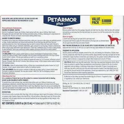 Open Box - PetArmor Plus Flea and Tick Topical Treatment for Dogs - 89-132lbs - 6 Month Supply
