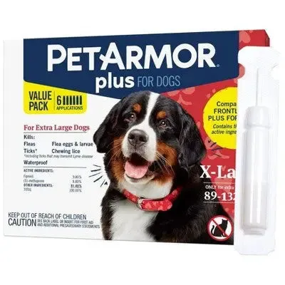 Open Box - PetArmor Plus Flea and Tick Topical Treatment for Dogs - 89-132lbs - 6 Month Supply