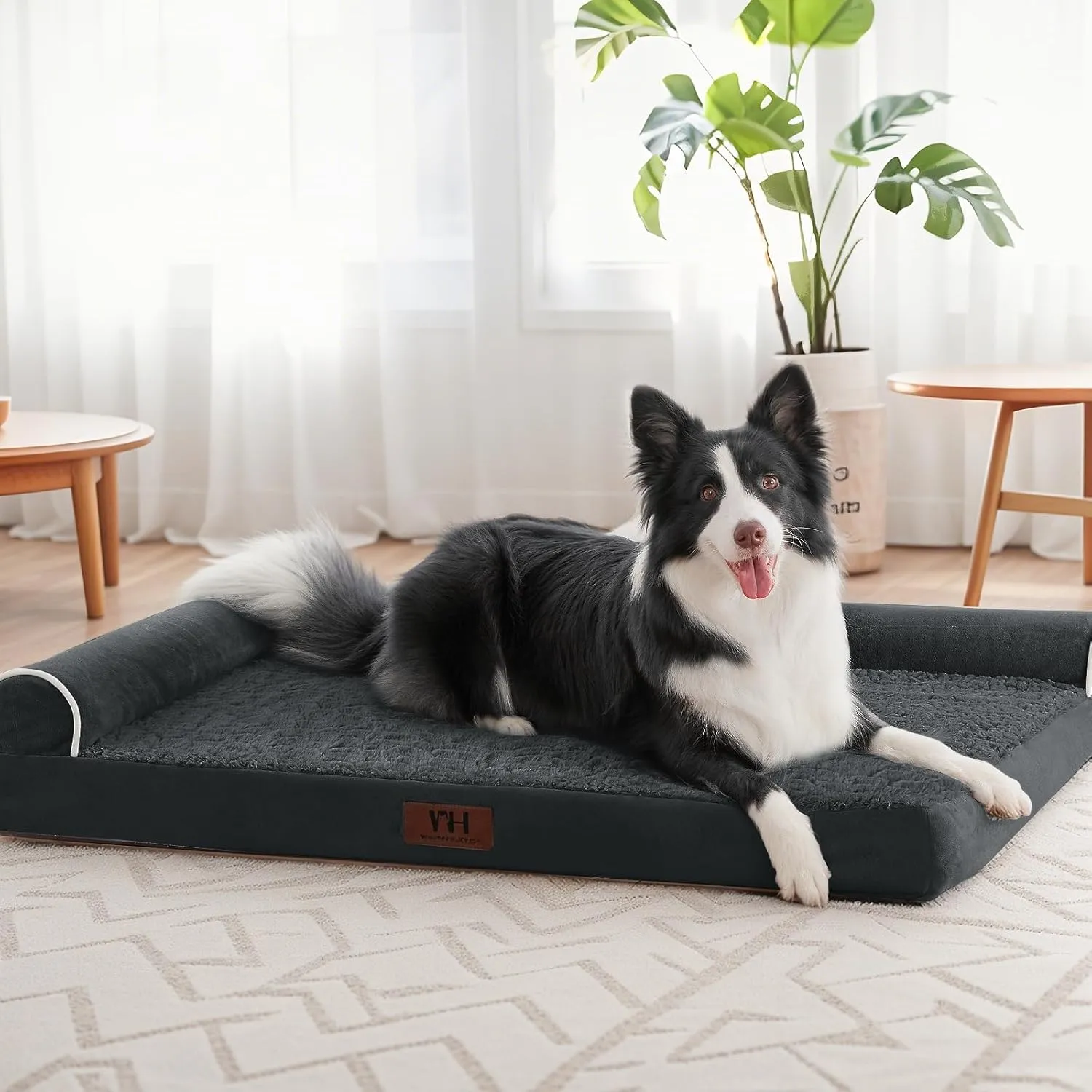 Orthopedic Dog Beds Extra Large Sized Dog, Pet Sofa Bed with Removable Washable Cover, Egg Foam Support, Bolster Cushion for Comfortable Sleep, Waterproof & Non-Slip Bottom Bed