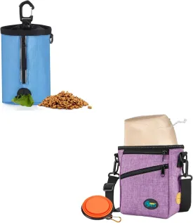 Ownpets Dog Training Pouch with Silicone Liner Purple Small-Size Pet Training Treat Pouch with Drawstring Closure