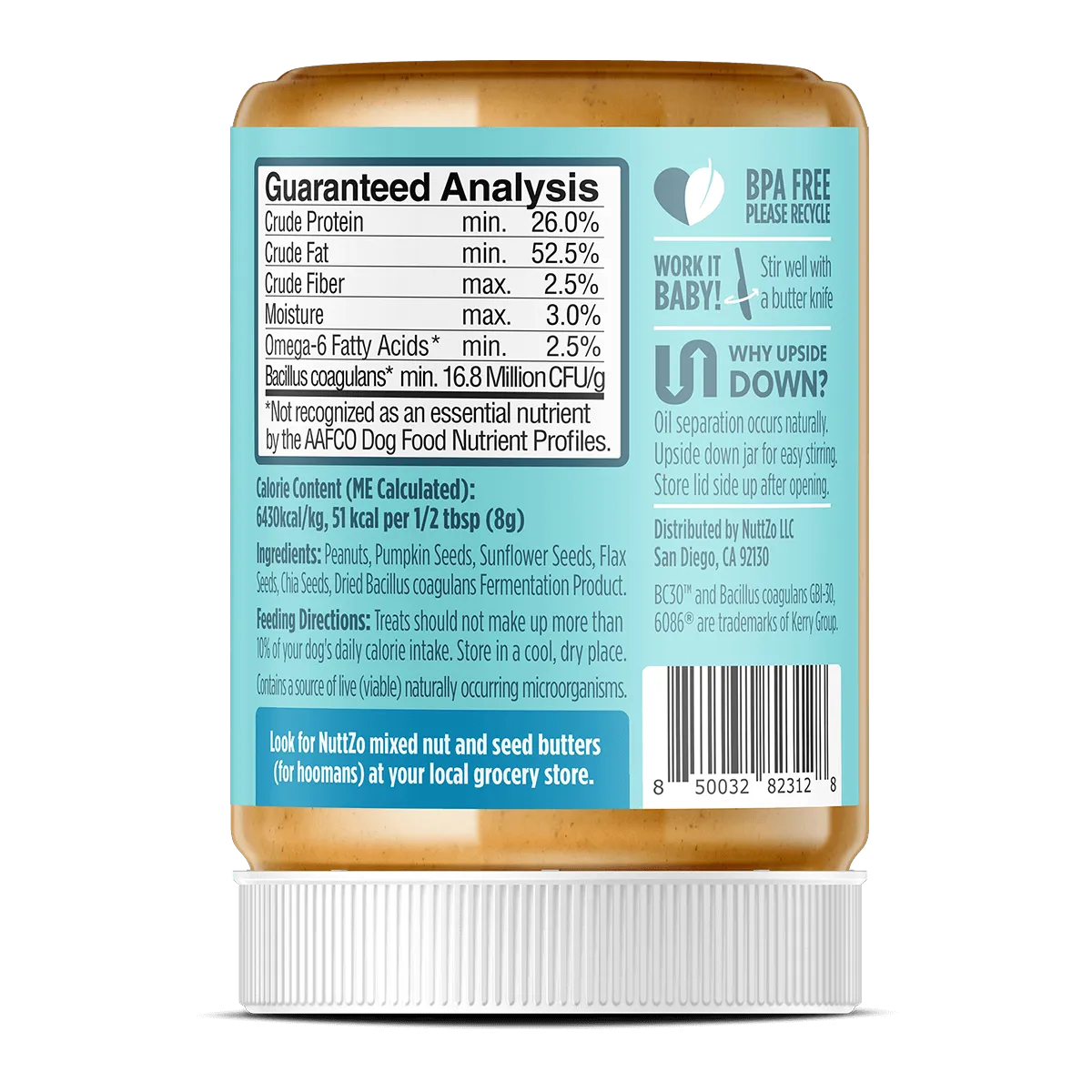 Peanut   4 Seed Butter plus Probiotics - For your Fur Baby (12oz)