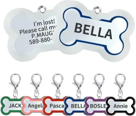 Personalized Pet Id Tags Dog Tag Silencer Glow in The Dark Custom Dog or Cat Name Tag Stainless Steel Deep Engraved Front and Back Pets Gift
