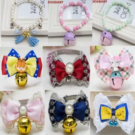 Pet collar bells bow tie cute pet supplies