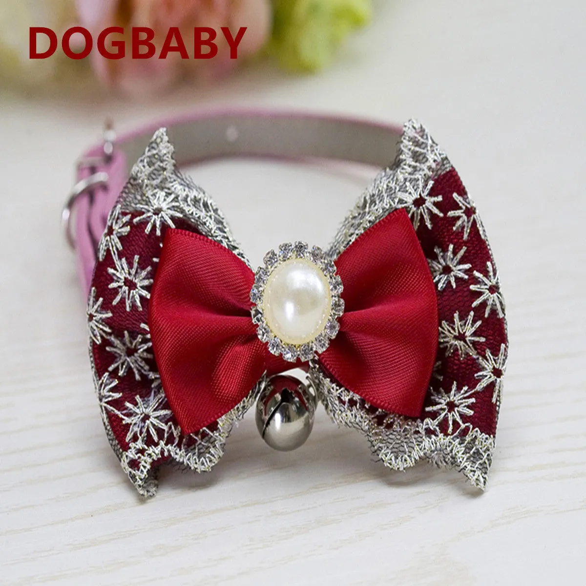 Pet collar bells bow tie cute pet supplies