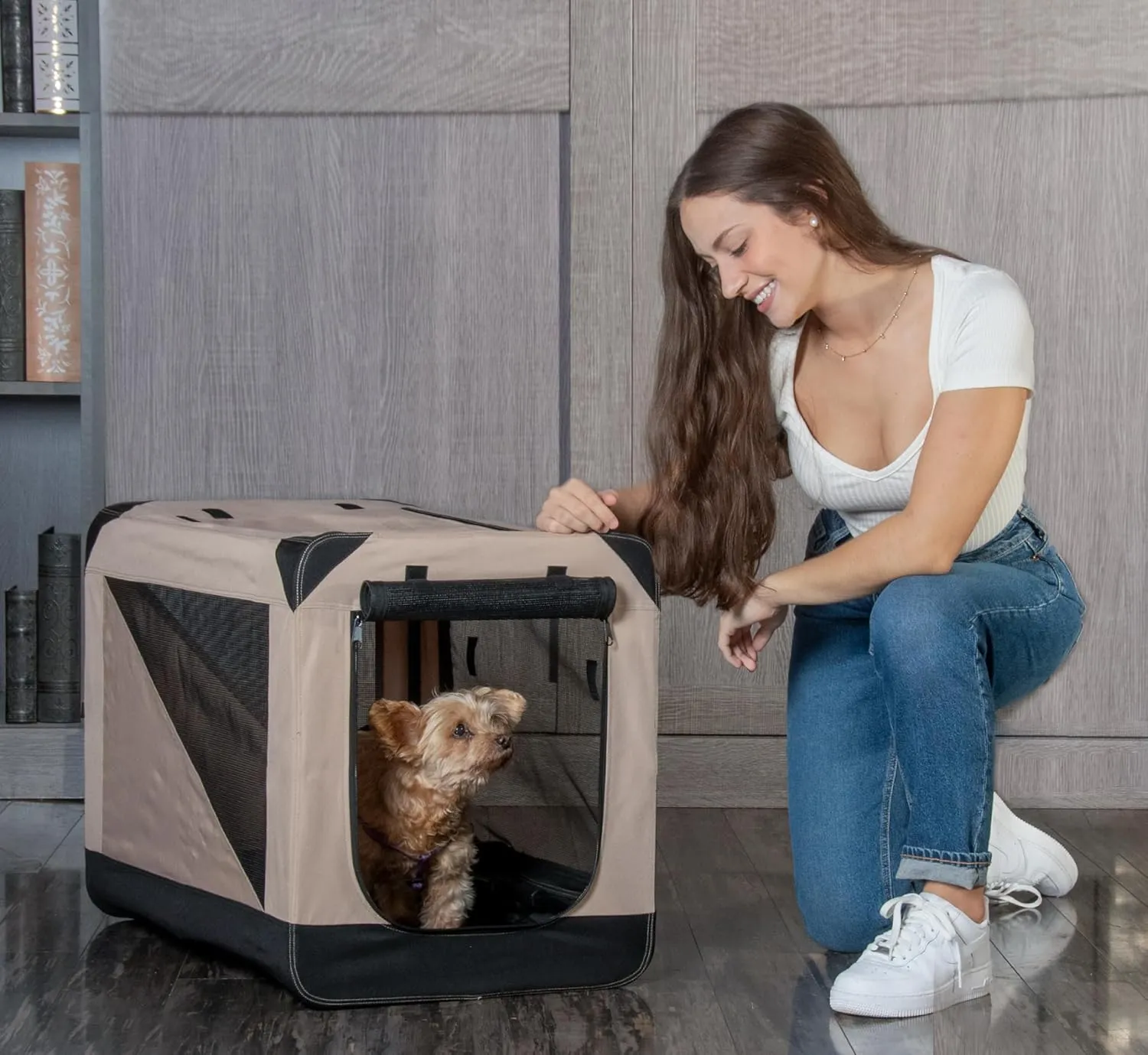 Pet Gear Insta-Fold Soft Crate for Dogs, 26", Sand