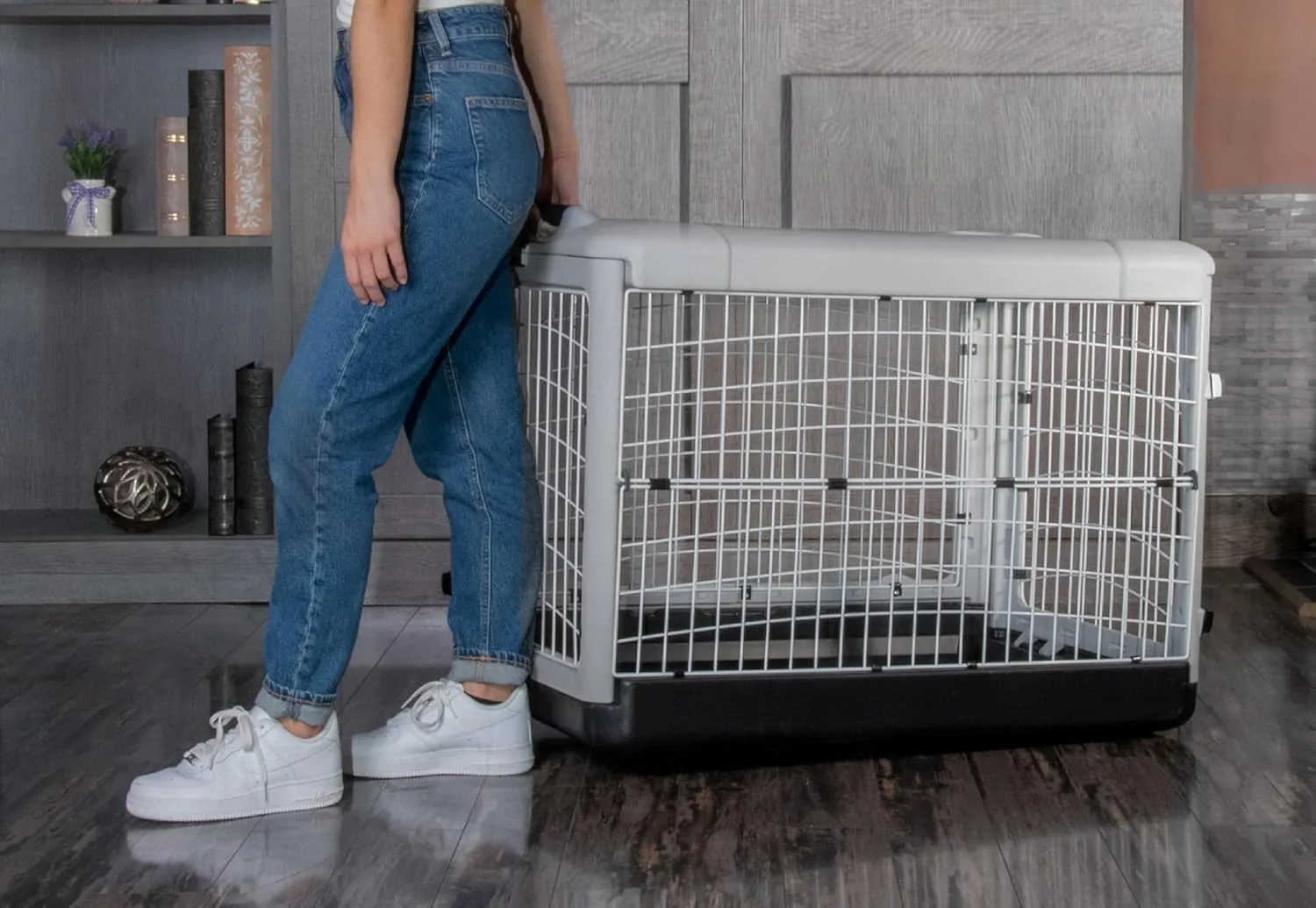 Pet Gear The Other Door 4 Door Steel Crate for Dogs/Cats with Removable Tray, Essential Grey, 36 Inch