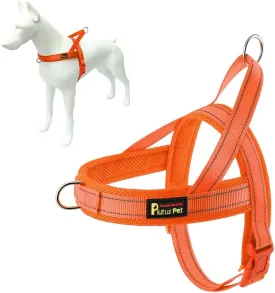 Plutus Pet No Pull Dog Harness with Breathable Mesh Padded, Adjustable Reflective Escape Proof Dog Harness, Quick Fit Dog Vest Harness for Small Medium Large Dogs(XS, Orange)