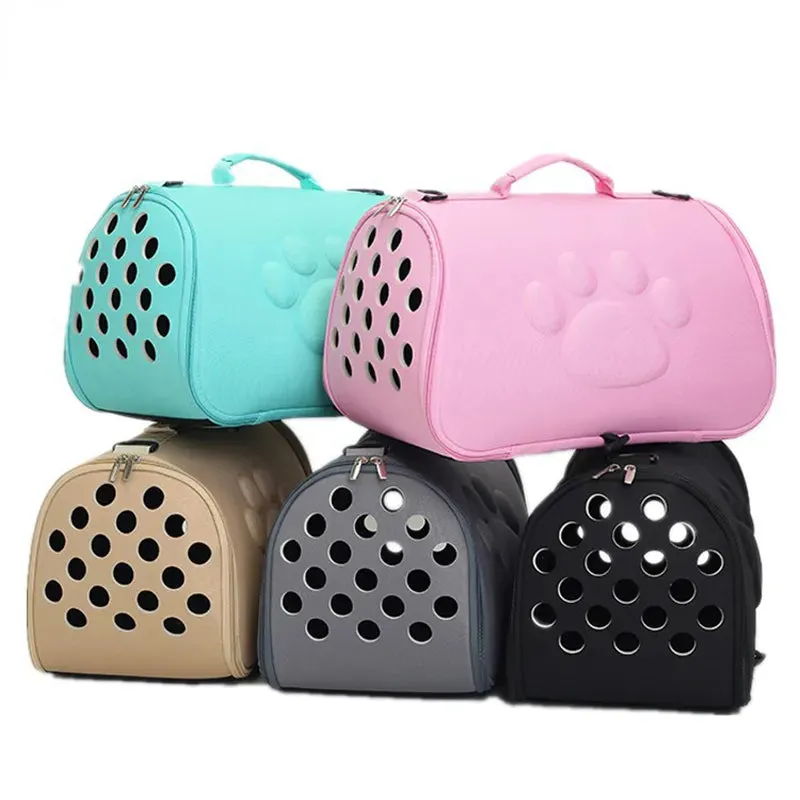 Pure Color Travel Pet Bag Carrier - Breathable Folding Cat Bag, Small Dog Outdoor Single Shoulder Bag, Pet Carrying Solution