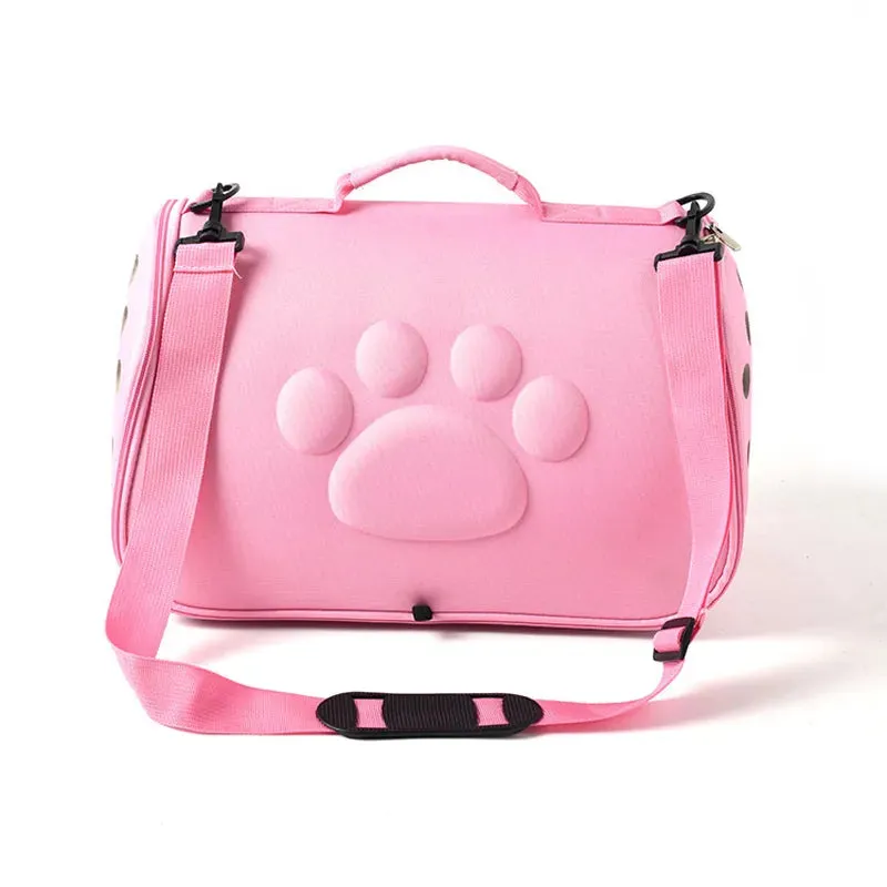 Pure Color Travel Pet Bag Carrier - Breathable Folding Cat Bag, Small Dog Outdoor Single Shoulder Bag, Pet Carrying Solution