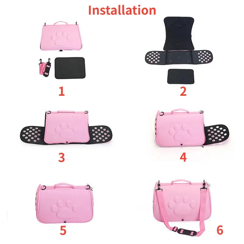 Pure Color Travel Pet Bag Carrier - Breathable Folding Cat Bag, Small Dog Outdoor Single Shoulder Bag, Pet Carrying Solution
