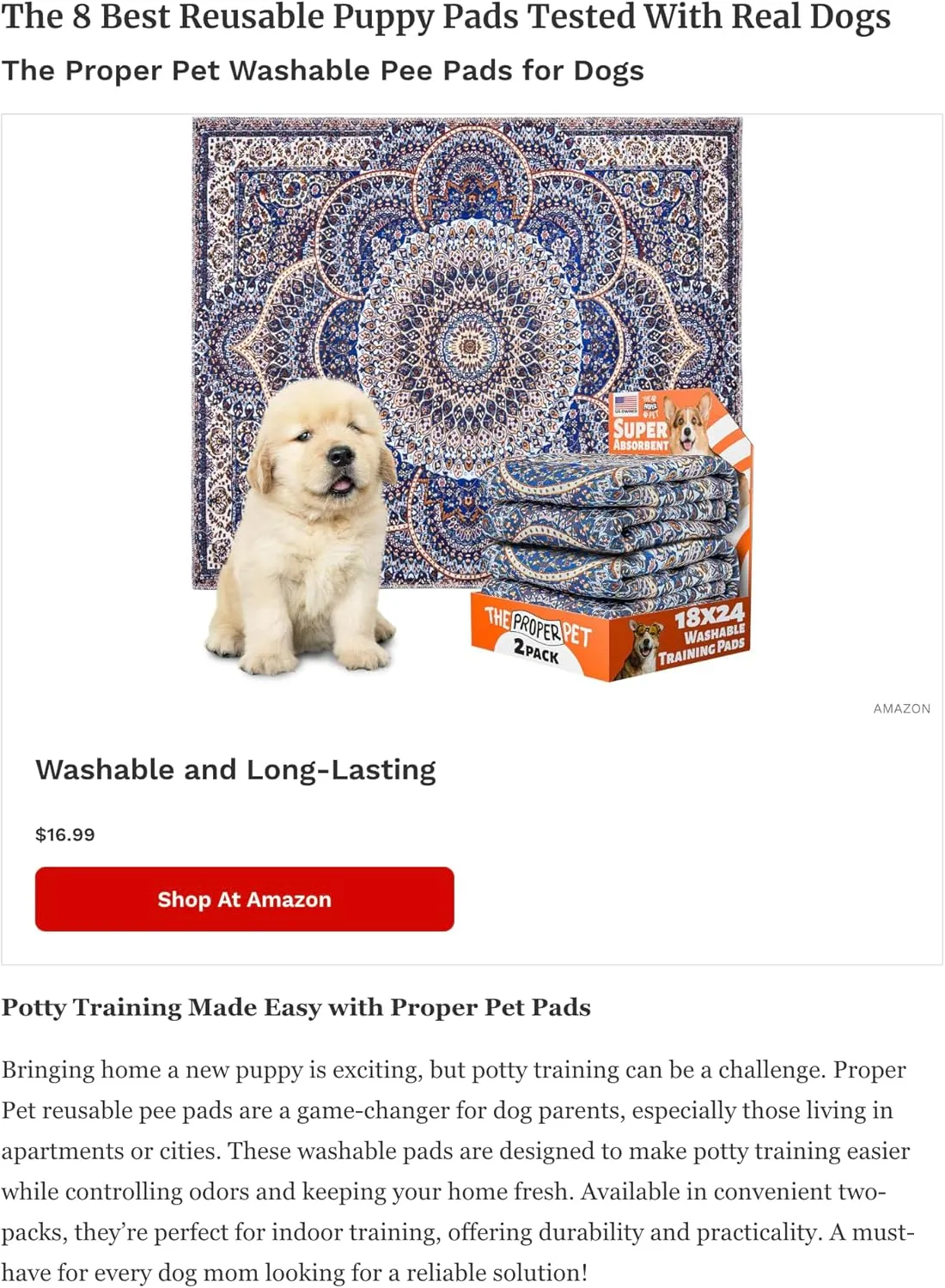 Reusable Puppy Potty Training Mats 28x32 - 2 Pack Washable Pee Pads for Dogs - Super Absorbent Cloth Whelping Blankets - Waterproof, Urine Leak-Proof & Non-Slip for Playpen Crate Carpet
