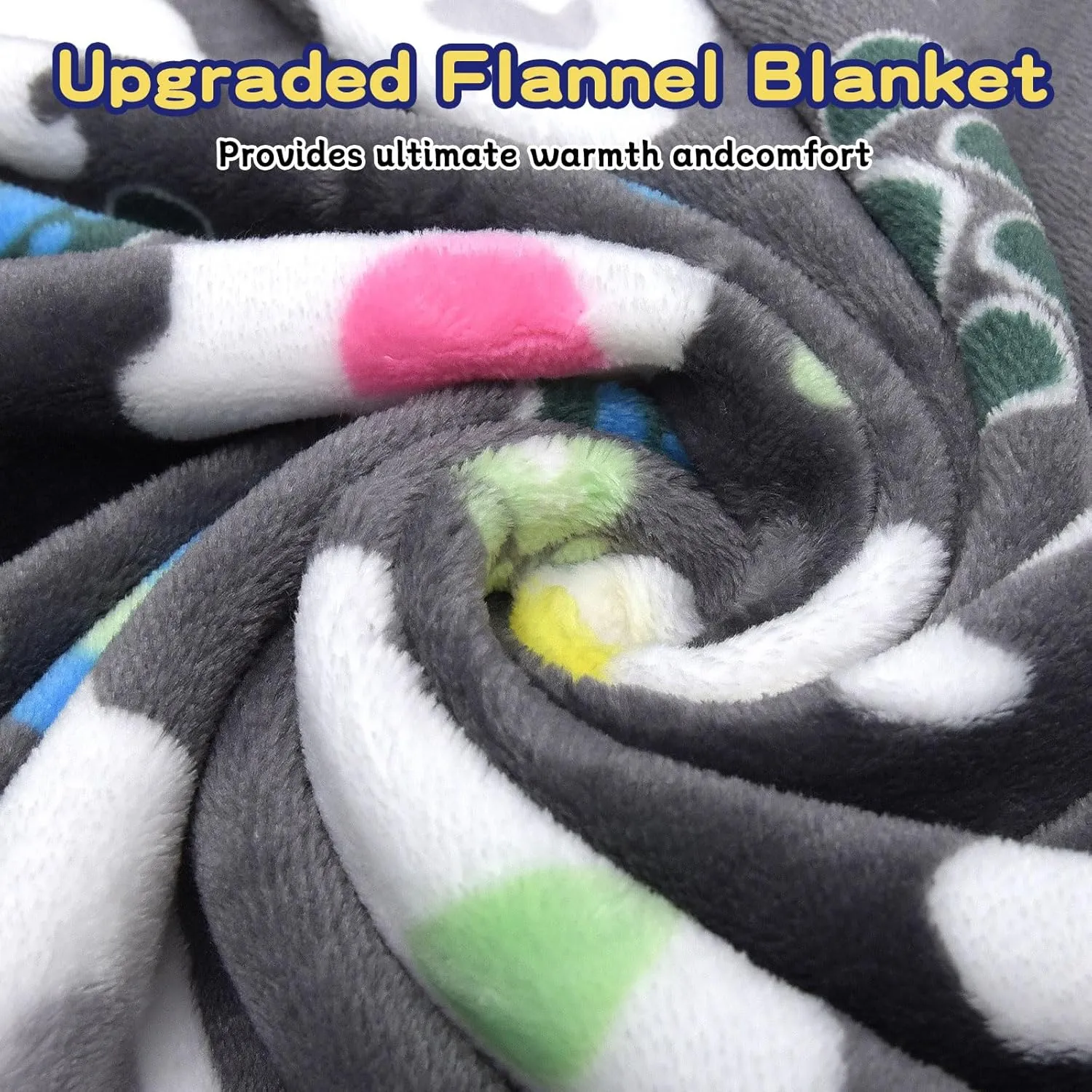 Rezutan Dog Blankets for Large Dogs,with Flannel Gray Elephant Pattern and paw Prints, 60x50 inches, Cat Blanket Puppy Supplies Dog, Soft Pet Mat Throw Cover for Kennel Crate Bed.