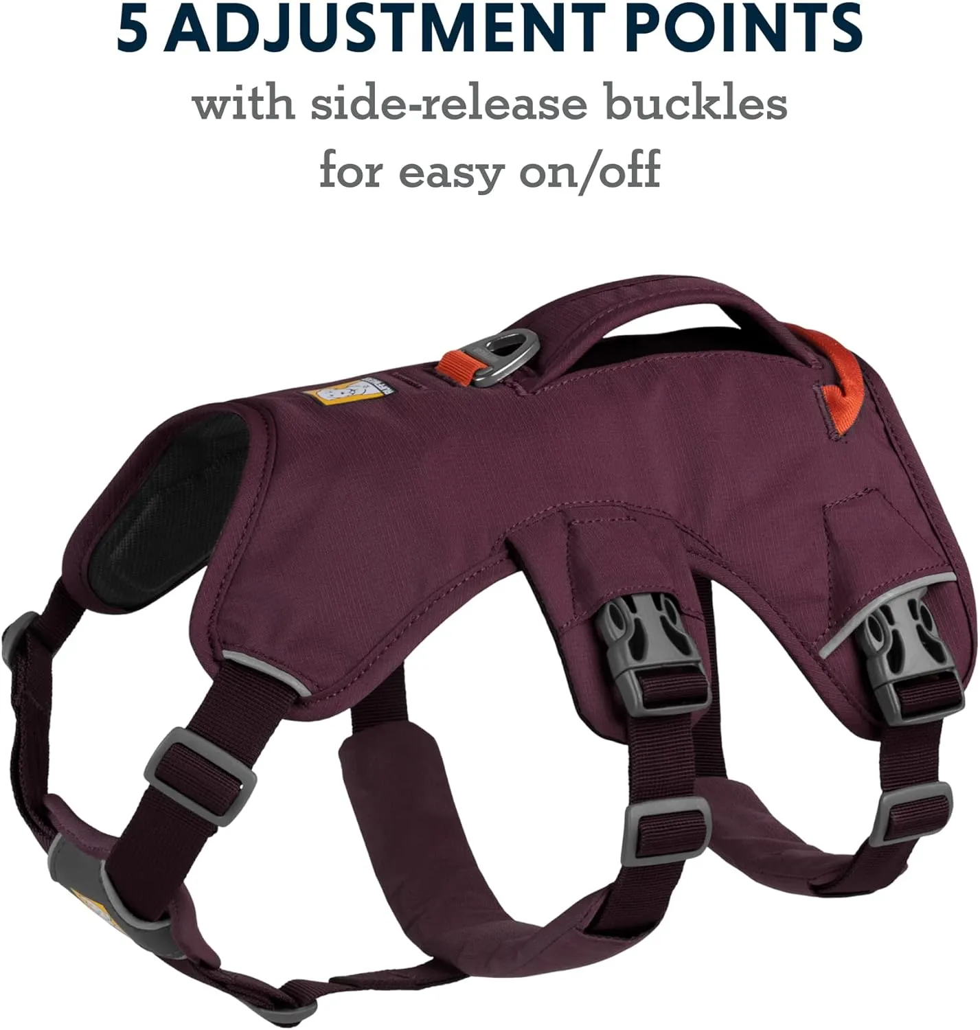 Ruffwear, Web Master, Multi-Use Support Dog Harness, Hiking and Trail Running, Service and Working, Everyday Wear, Purple Rain, X-Small