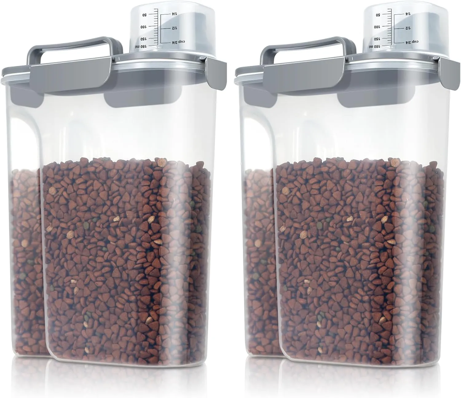 TBMax 2 Pack Cat Dog Food Storage Containers 10 to 14 Lbs, Portable Travel Pet Container Dispenser with Easy-Pouring Spout & Cup, Airtight Bird Seed Container Dog Treat Storage Bin