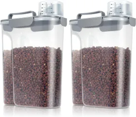 TBMax 2 Pack Cat Dog Food Storage Containers 10 to 14 Lbs, Portable Travel Pet Container Dispenser with Easy-Pouring Spout & Cup, Airtight Bird Seed Container Dog Treat Storage Bin